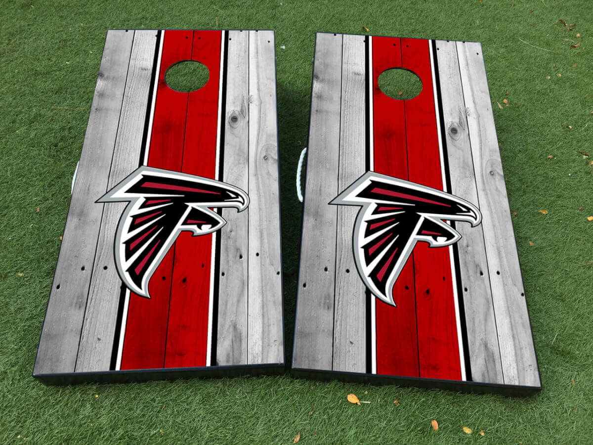 Atlanta Falcons Style Cornhole Board Vinyl Wrap Decal Set