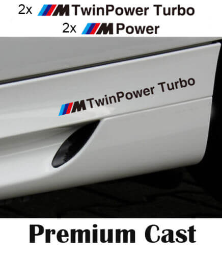 Set of 4x BMW Twin power turbo body side Decal Sticker fits M series 520 f10 f12
