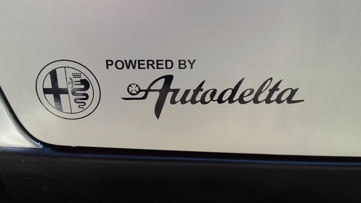 Powered by Autodelta Side Vinyl Decals Kit for Alfa Romeo Spider Giulia