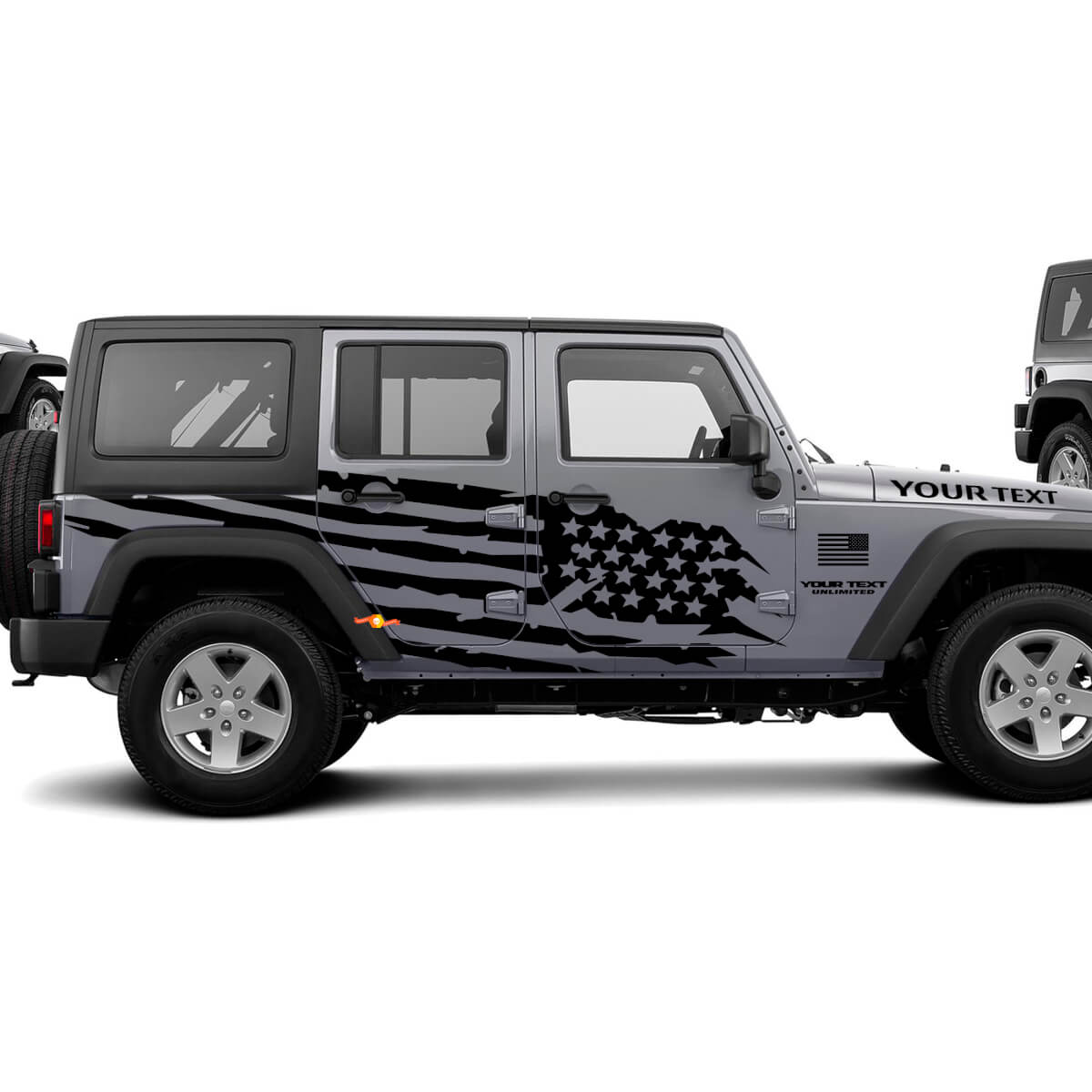 Distressed USA Flag Side Vinyl Sticker Decal for Jeep Wrangler Unlimited JK 