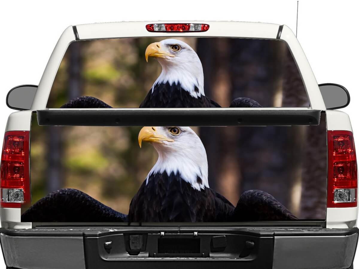 Bald Eagle Rear Window Decal Sticker or Tailgate Pick-up Truck Decal Car any size
