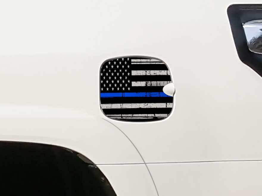 Toyota 4Runner TRD 4X4 bed Gas Cap Fuel US flag blue line Graphic decals stickers fits models 2010-2017