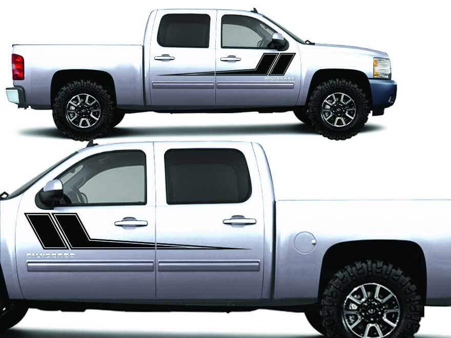 Outline Accent Stripes Side Door Vinyl Decal Sticker for Chevrolet Silverado 2008-2013
