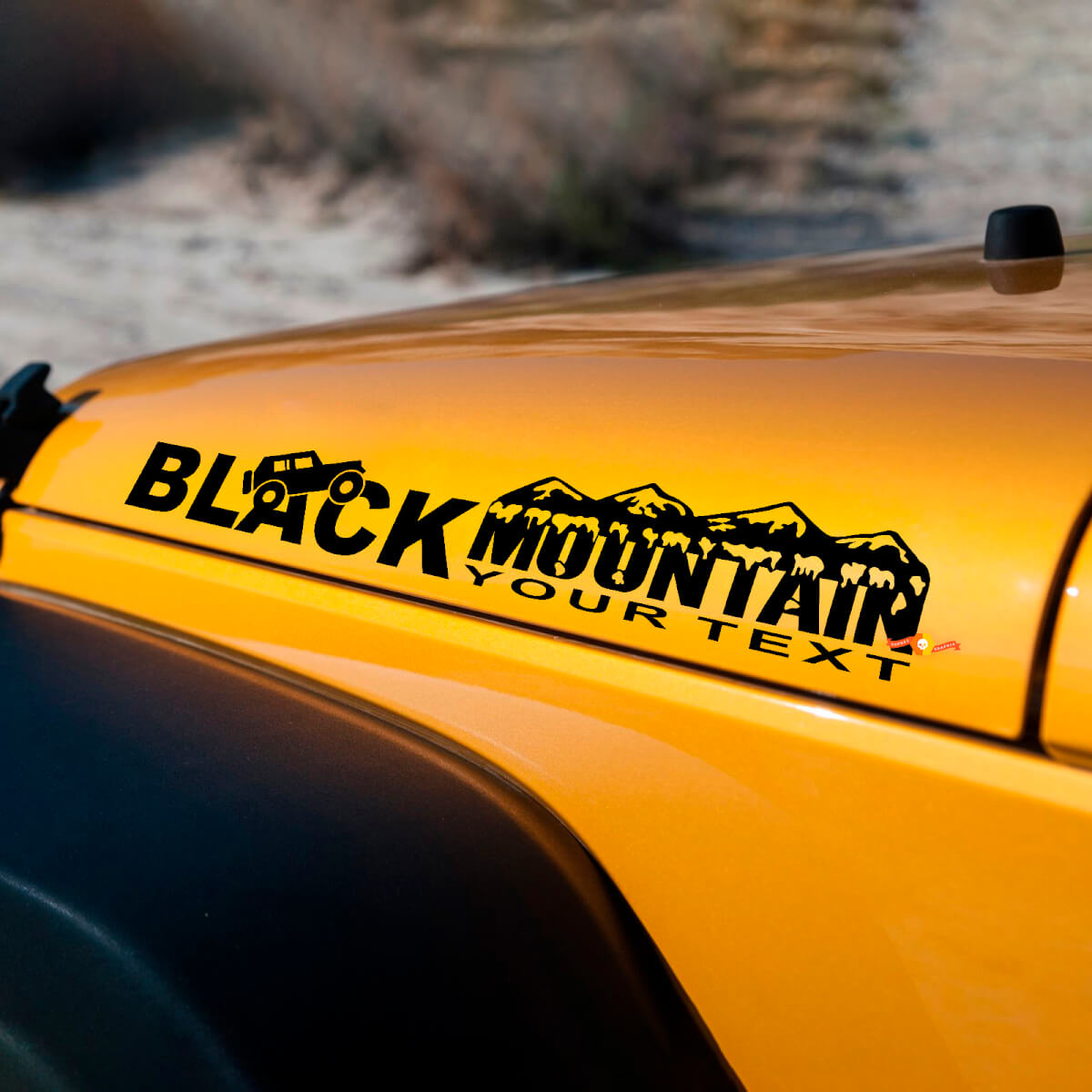 Black Mountain Bonnet Side Graphic Decals Stickers for Jeep Rubicon Wrangler