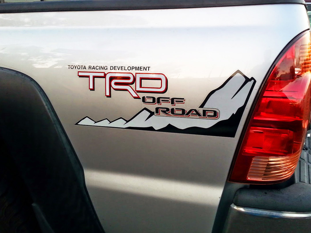 Toyota Racing Development TRD OFF ROAD 4X4 bed side Mountains Graphic decals stickers