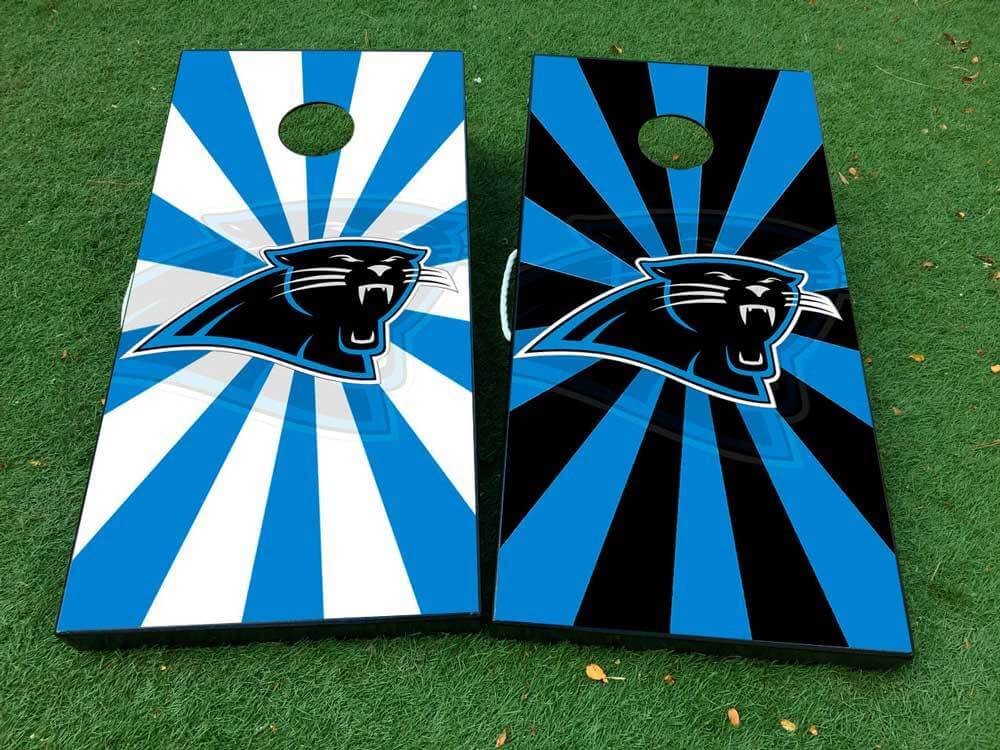 Carolina Panthers Logo Cornhole Board Vinyl Wrap Decal Set