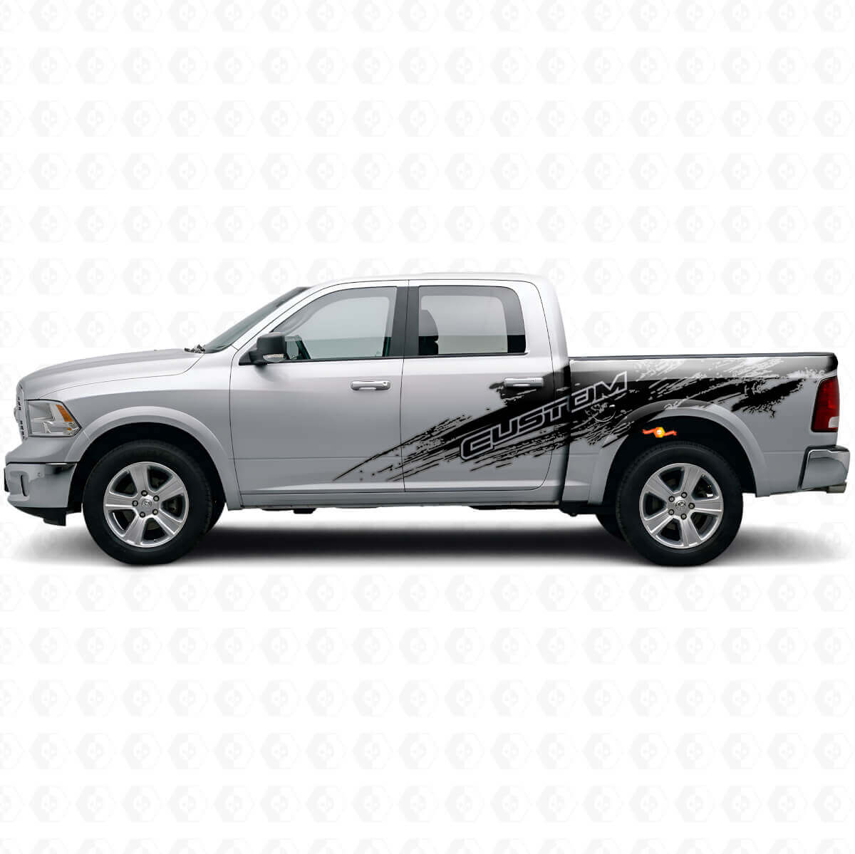 Mud Splash Style Custom Lettering Side Vinyl Decal Kit for Dodge Ram