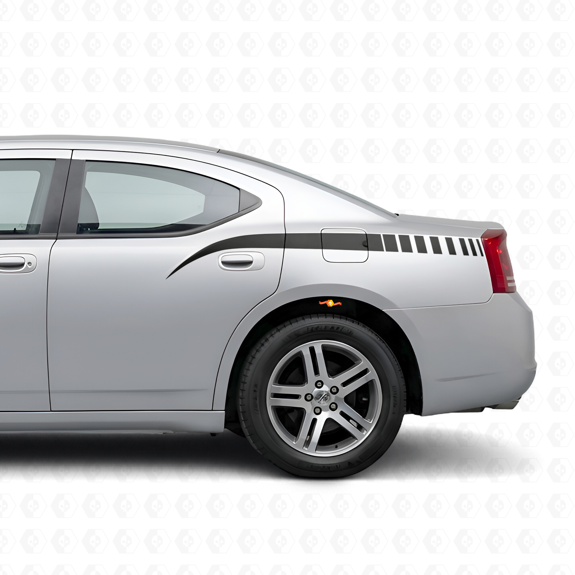Stinger Style Strobe Stripes Side Vinyl Decal Sticker for Dodge Charger 2006-2010