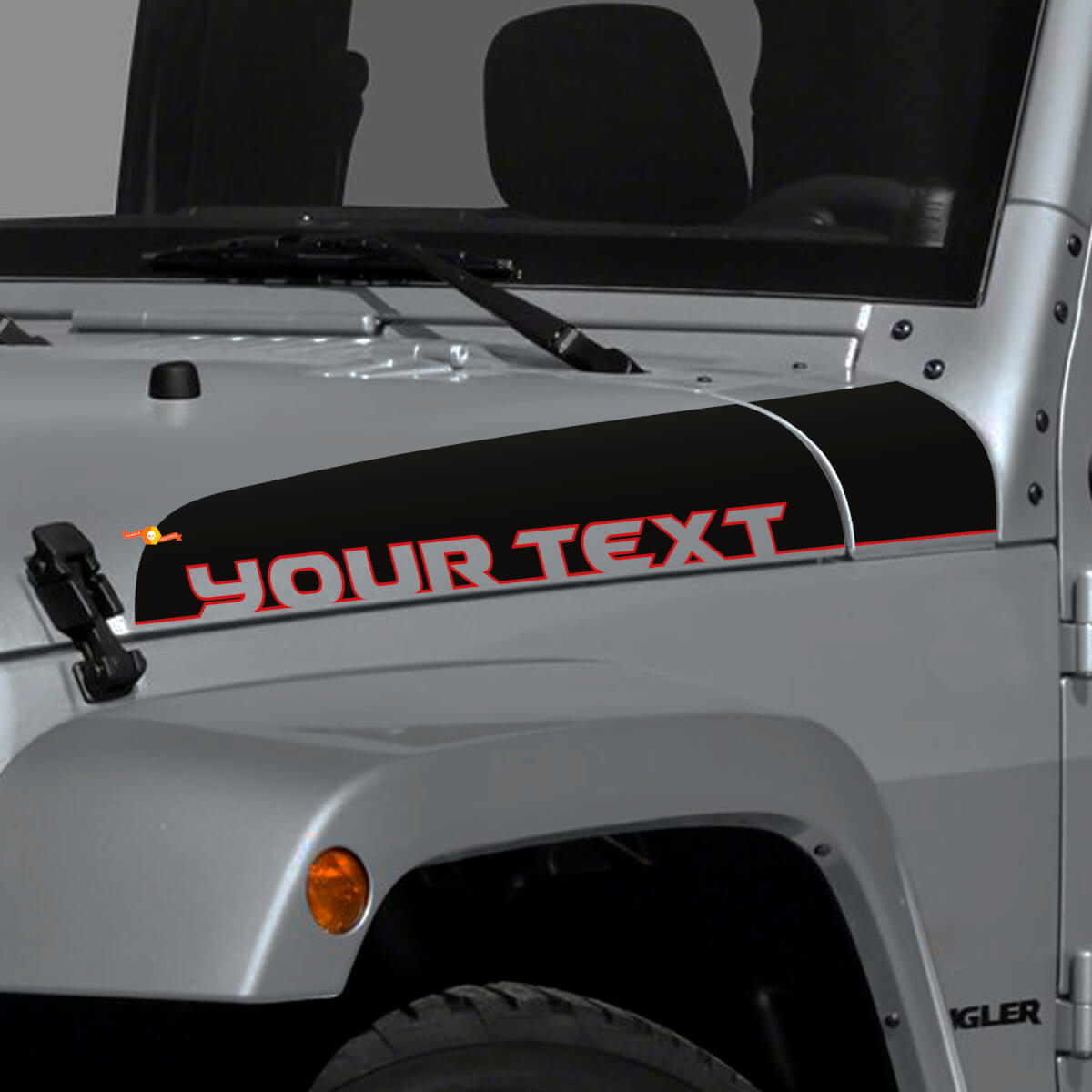 Letternig Stripe Hood Vinyl Decal Sticker for Jeep Wrangler JK Unlimited