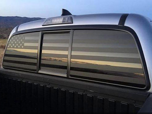 Custom American Flag Rear Window Vinyl Decal for Truck or SUV