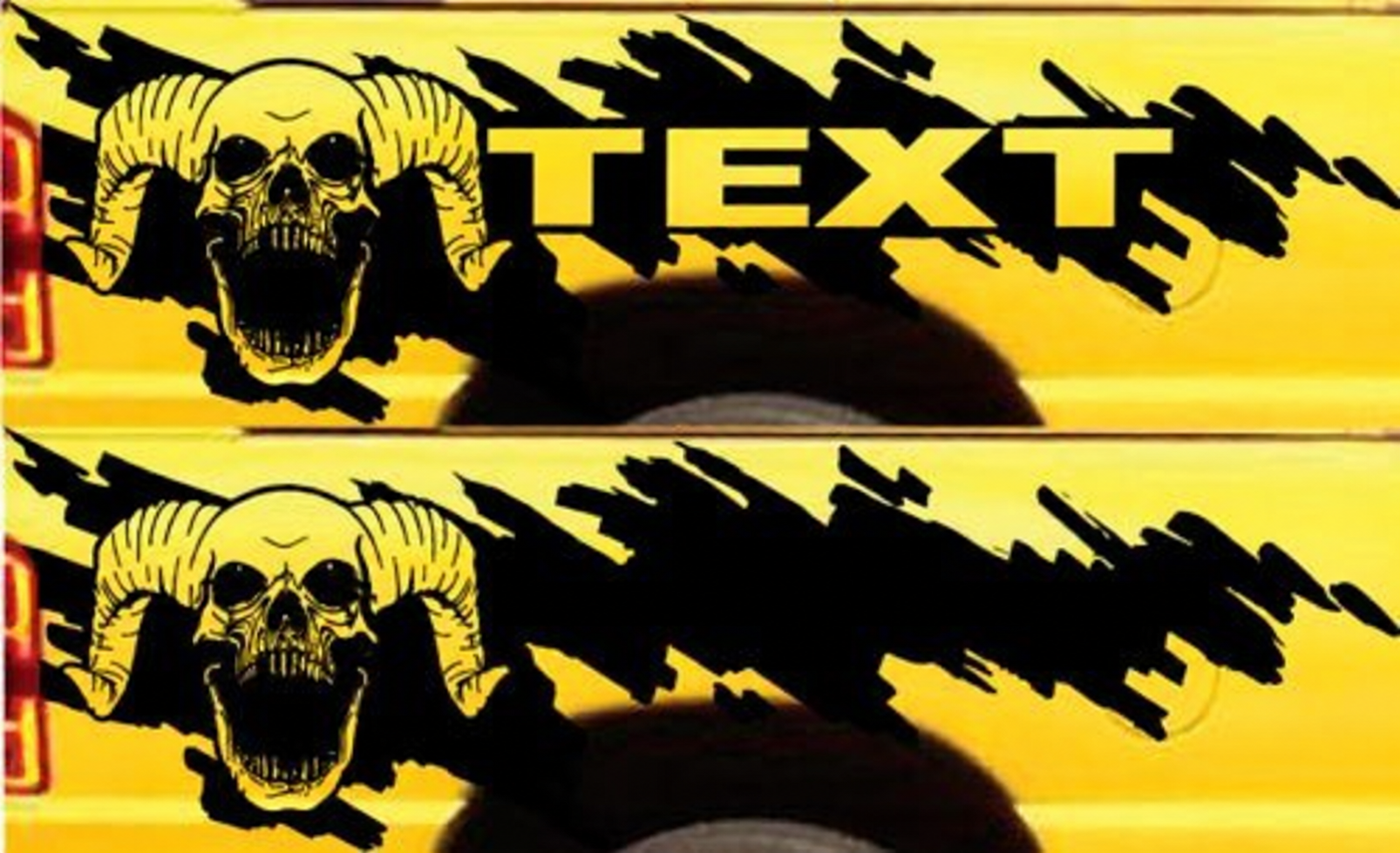 Custom Text Skull Distressed Style Bedside Vinyl Decal Sticker for Dodge Ram 1500