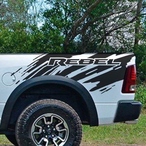 Dodge Ram Rebel Splash Grunge Logo Truck Vinyl Decal bed Graphic Cast