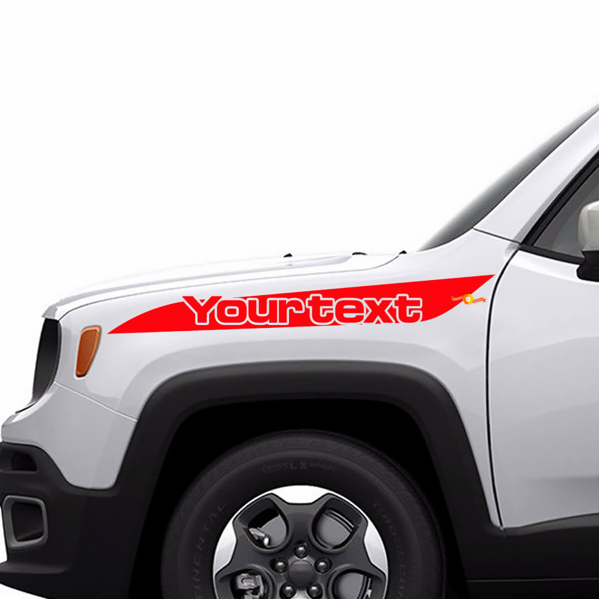 Letterning Stripe Bonnet Side Vinyl Decal Sticker Graphic for Jeep Renegade
