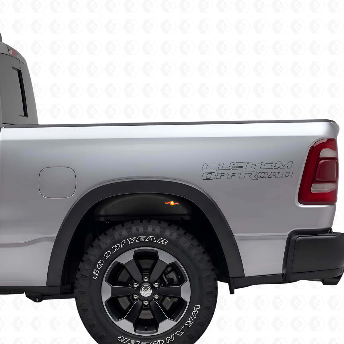 Custom Off Road Outline Lettering Bed Side Vinyl Decal Kit for Dodge Ram 