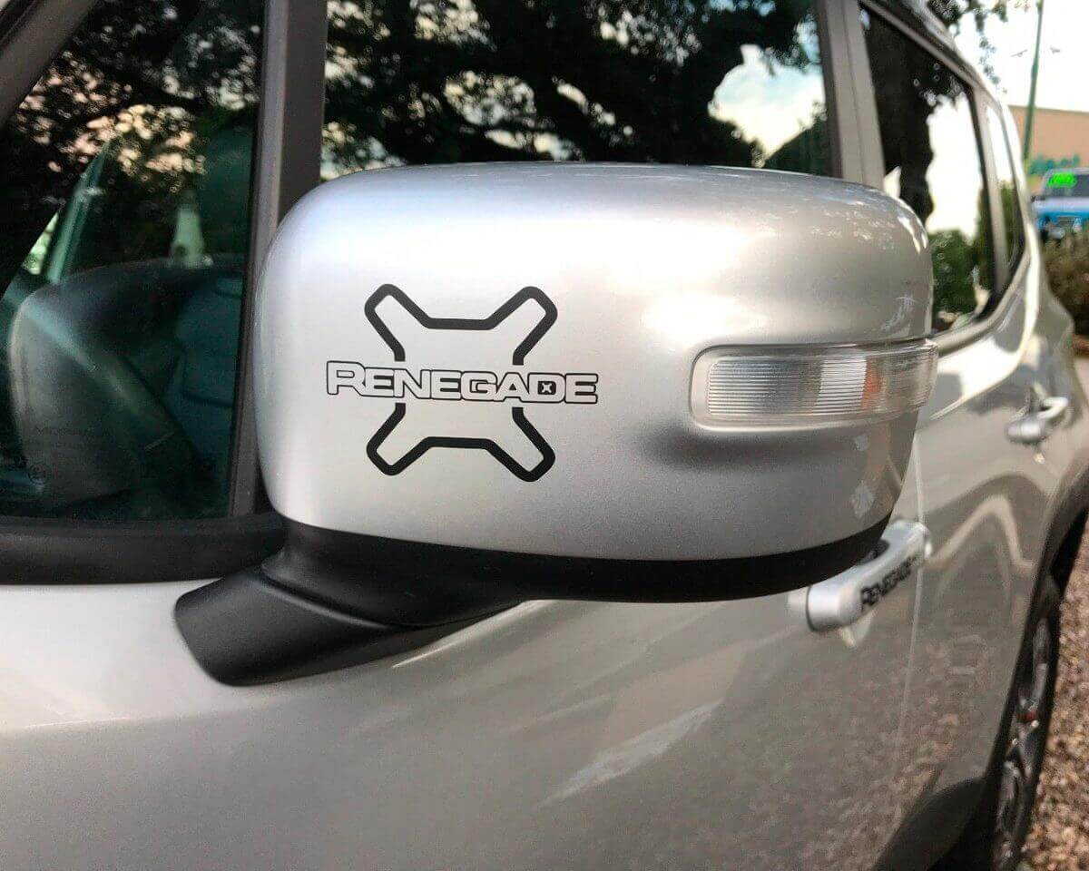 2pcs RENEGADE Vinyl Mirror Decal Sticker Graphic JEEP RENEGADE
