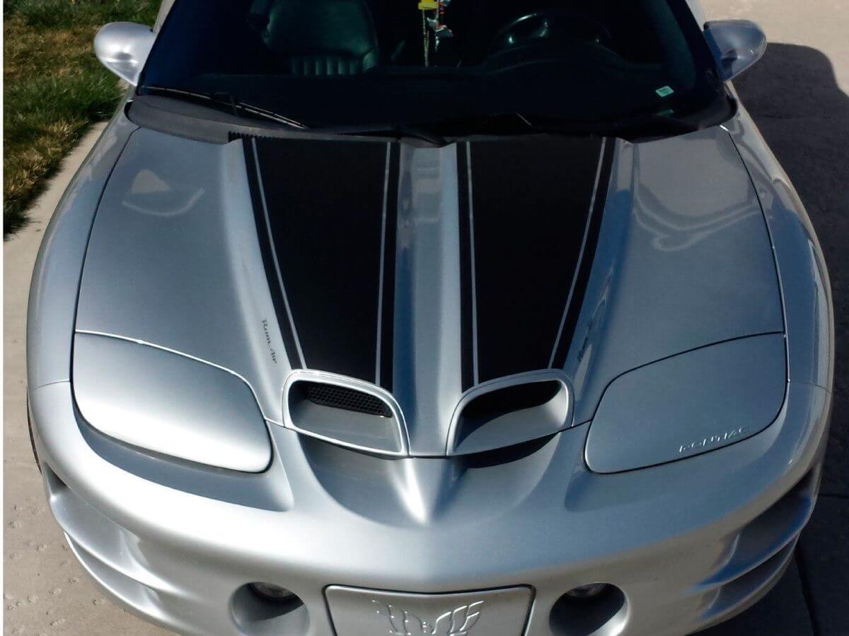  Dual Stripes Hood Roof Spoiler Vinyl Decal Kit for Pontiac Firebird Trans Am 1998-2002