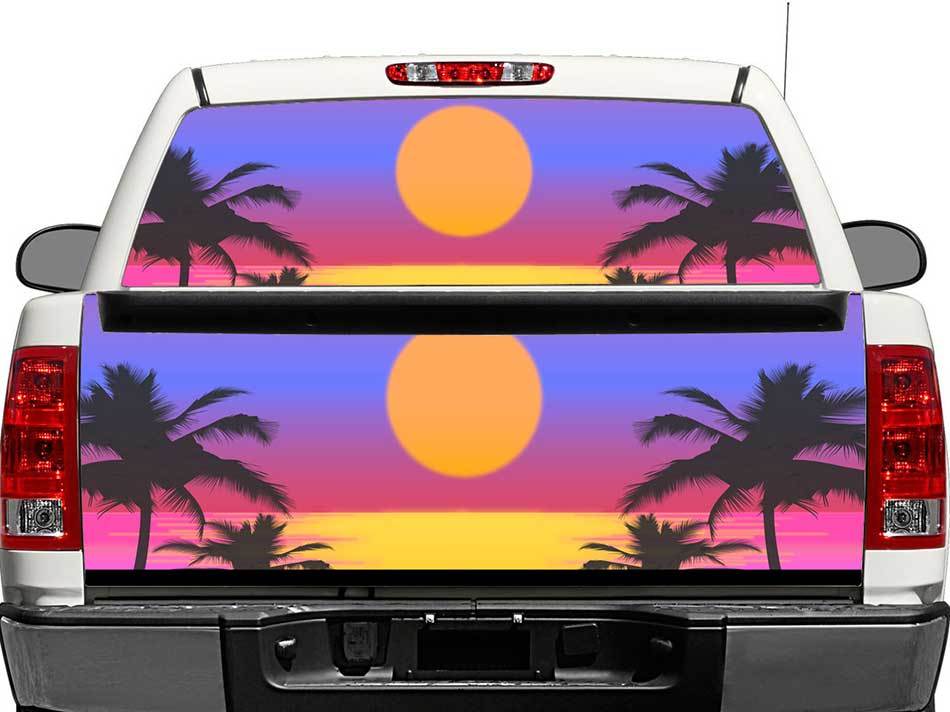 Sunset Art Rear Window or Tailgate Vinyl Decal for Pick-up Trucks SUVs