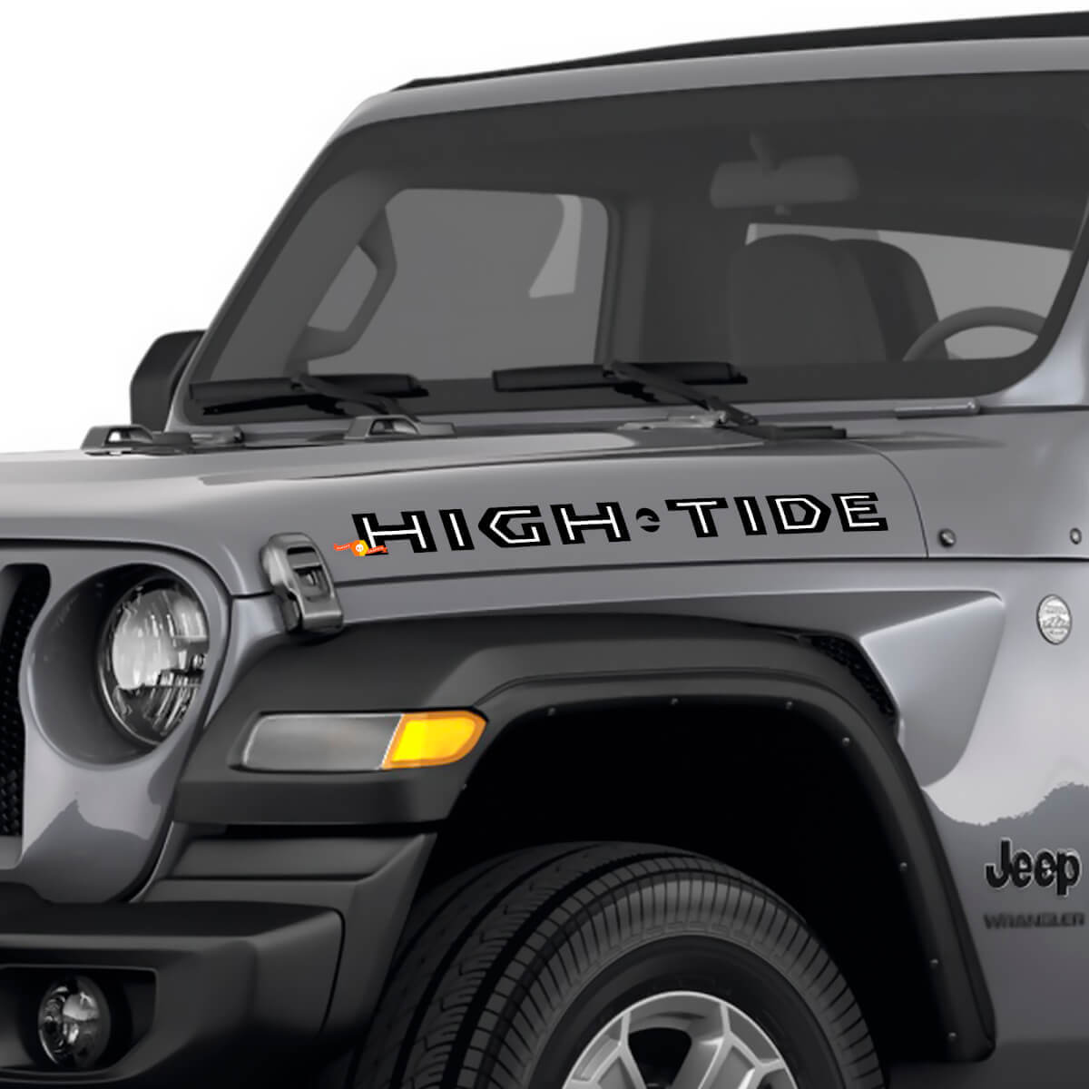 High Tide Lettering Hood Side Vinyl Decals for Jeep Wrangler