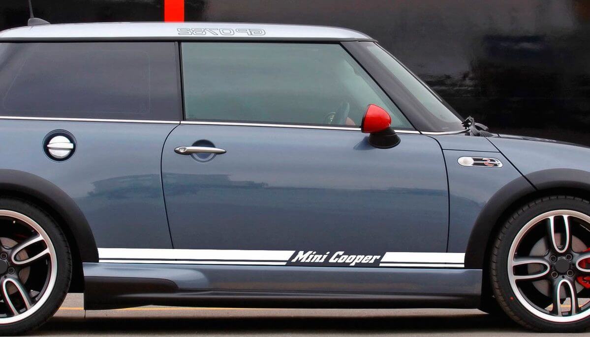 Letrero Panel Pegatinas Calcomanías Laterales Franjas de Ajedrez Rocker Para Mini Cooper Rally Turbo 2000-2015