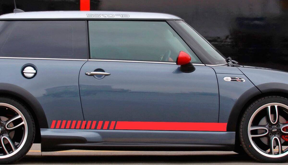 Autocollants bandes latérales de panneau pour Mini Cooper Rally Turbo 2000-2015