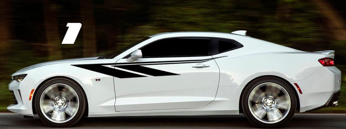 Custom Tribal Side Stripe Vinyl Decal Set for Chevrolet Camaro
