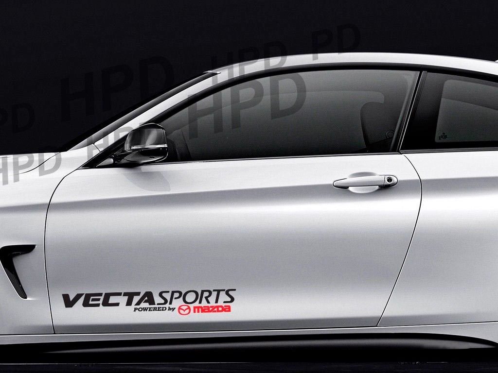 Vecta Sports Powered by Mazda Side Door Vinyl Decal Sticker for Mazda RX-8