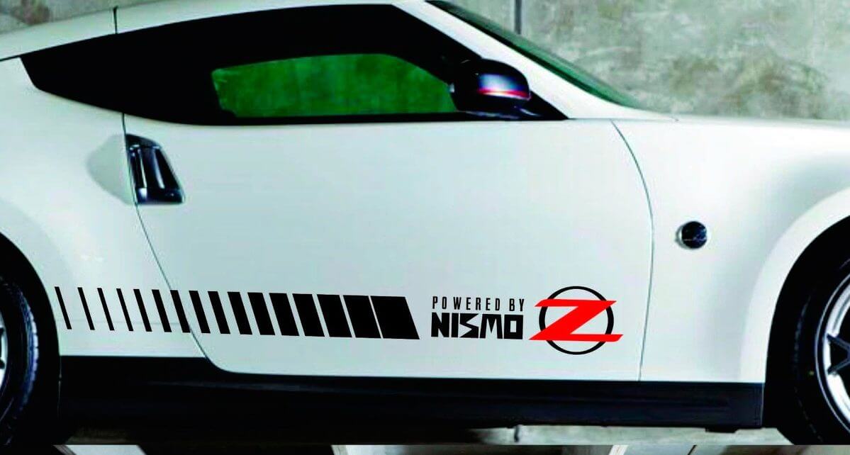 Nismo-Style Powered by Z Side Stripe Vinyl Decal for Nissan Z