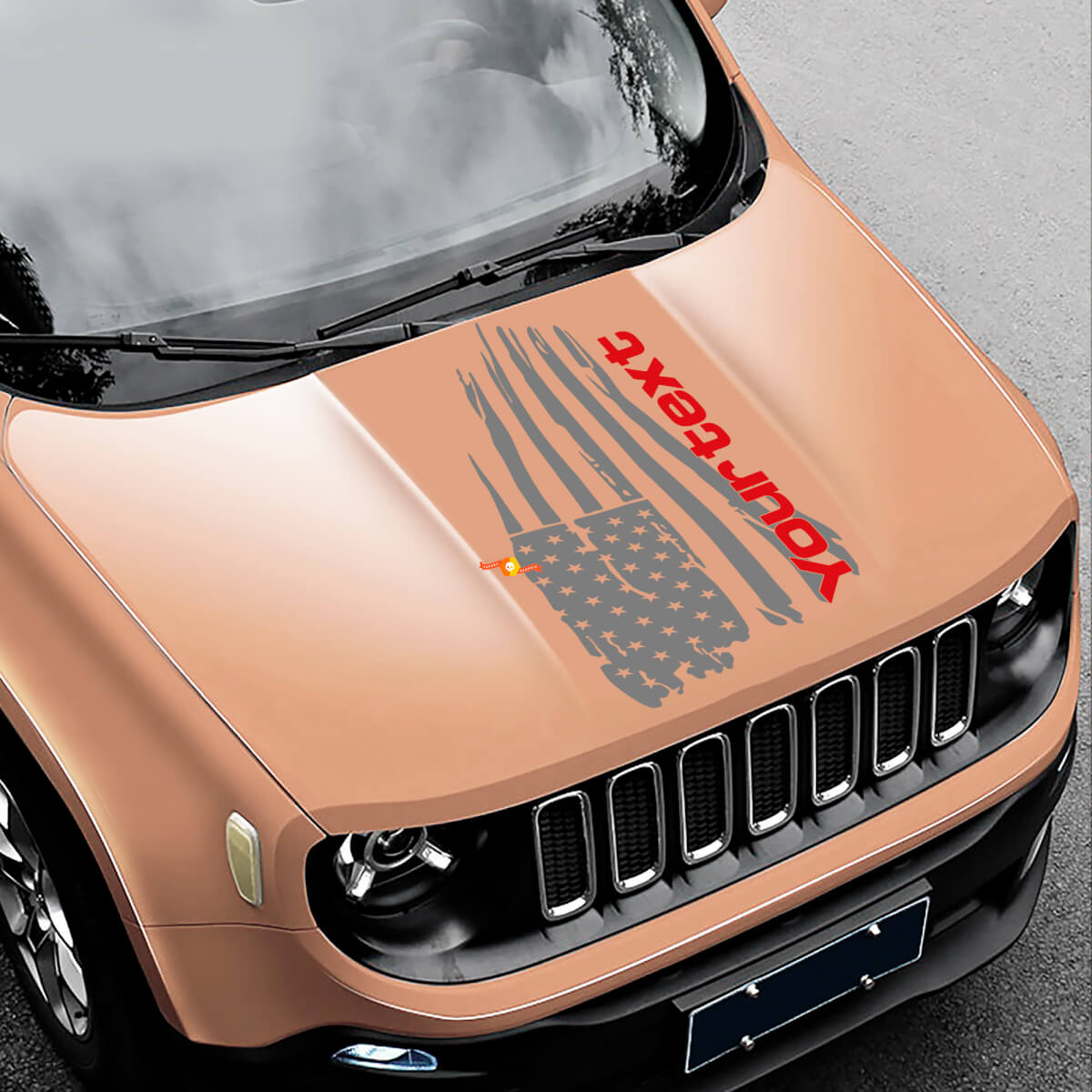 Strug Aussie Flag Bonnet Vinyl Sticker Decal 2 for Jeep Renegade