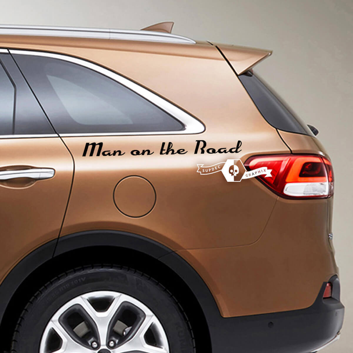 Lettering Decal Sticker Emblem Logo Vinyl MAN ON THE ROAD for KIA
