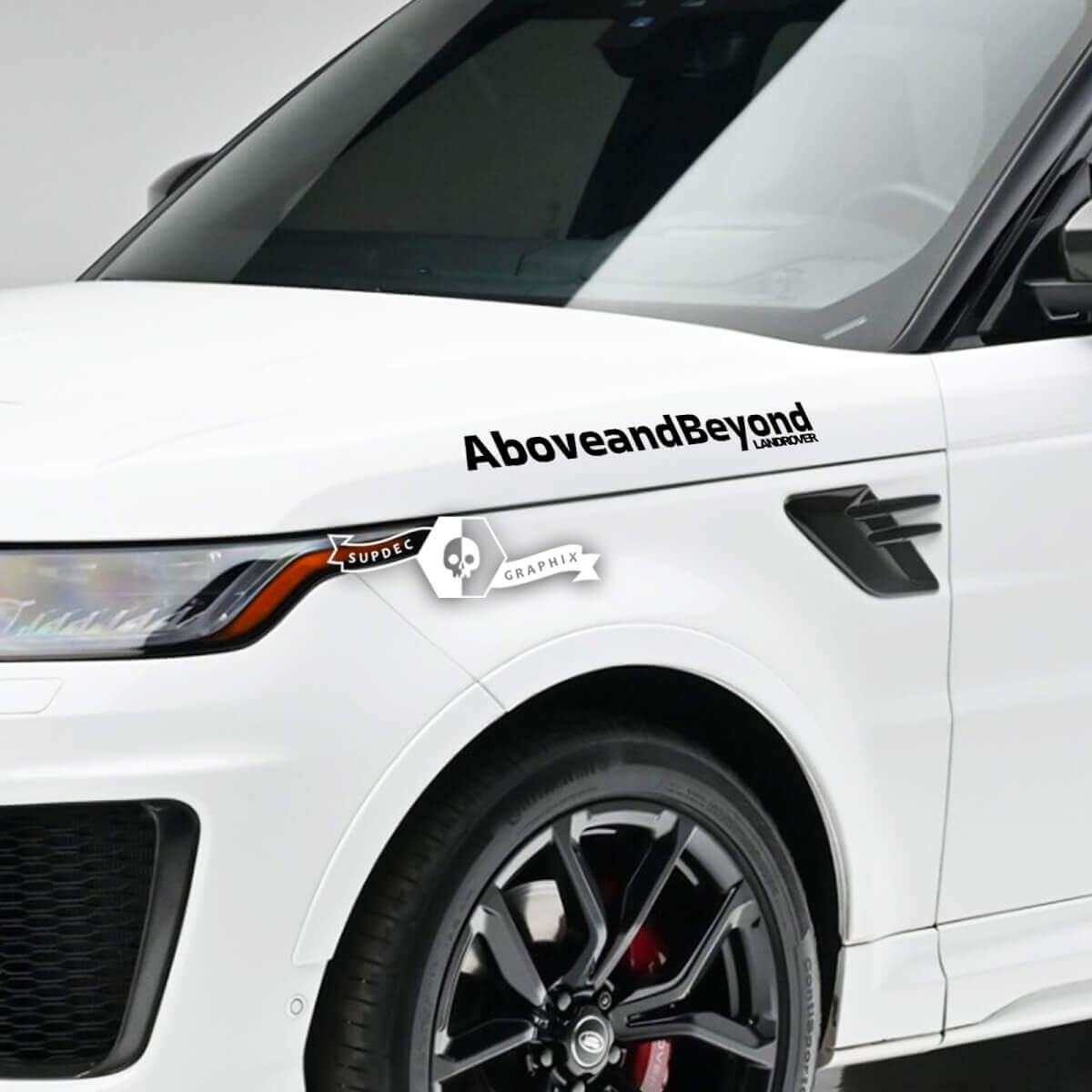 Above and Beyond Side Lettering Vinyl Decal Pair for Land Rover Range Rover