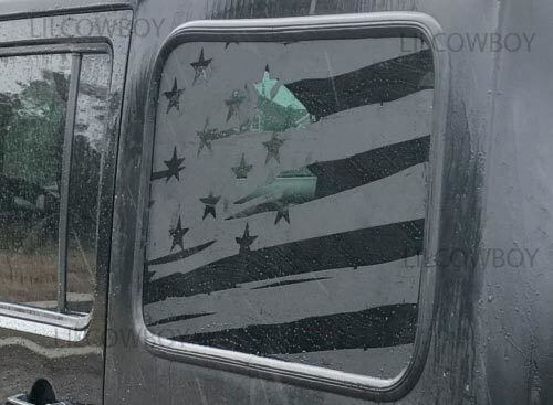 Distressed USA Flag Side Window Vinyl Decal Sticker for Jeep Wrangler