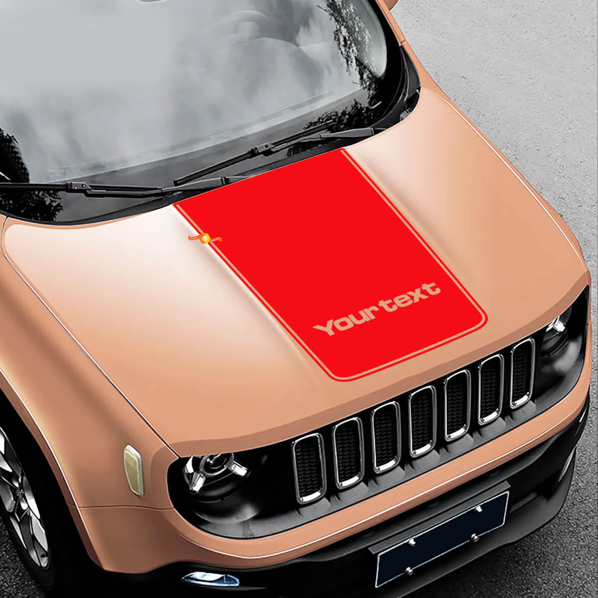Custom Wide Outline Stripe Hood Vinyl Decal Sticker for Jeep Renegade