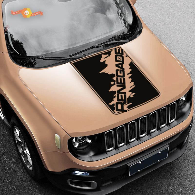 Hood Jeep Renegade Splash Splatter Logo Graphic Vinyl Decal Sticker