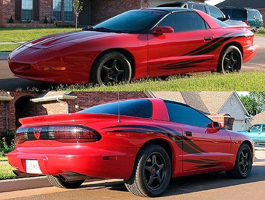 Tribal Wave Style Side Stripes Vinyl Decals Kit for Pontiac Firebird Trans Am