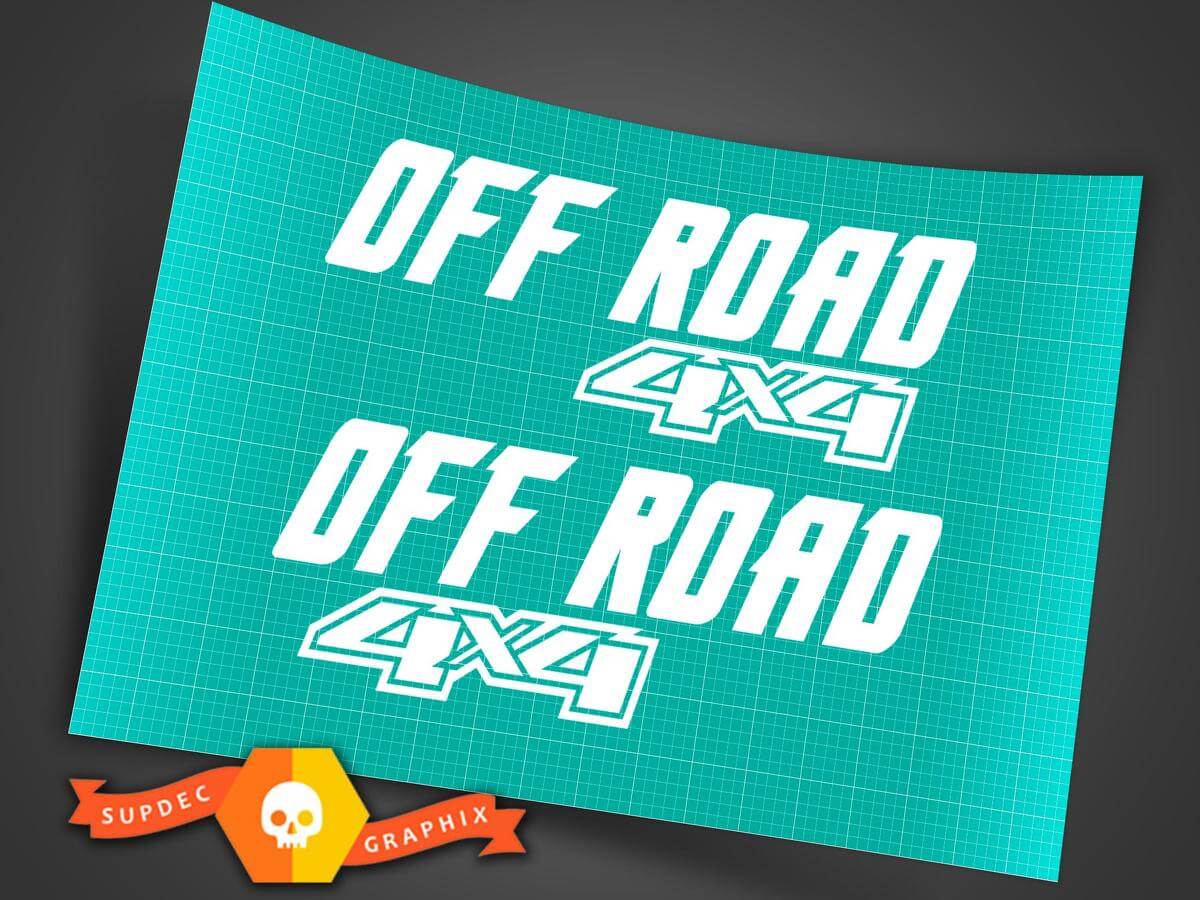 Pair New 4X4 Off Road Decal Sticker 4WD Truck Suv Musclecar Chevy Dodge Toyota GMC Logo