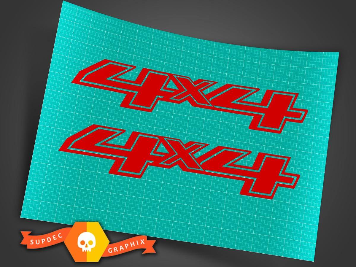 Red 4x4 4WD Logo Vinyl Decal for Ford Truck