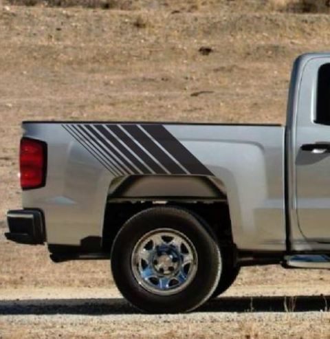 Strobe Style Stripes Bedside Vinyl Decal Sticker for Chevrolet Silverado