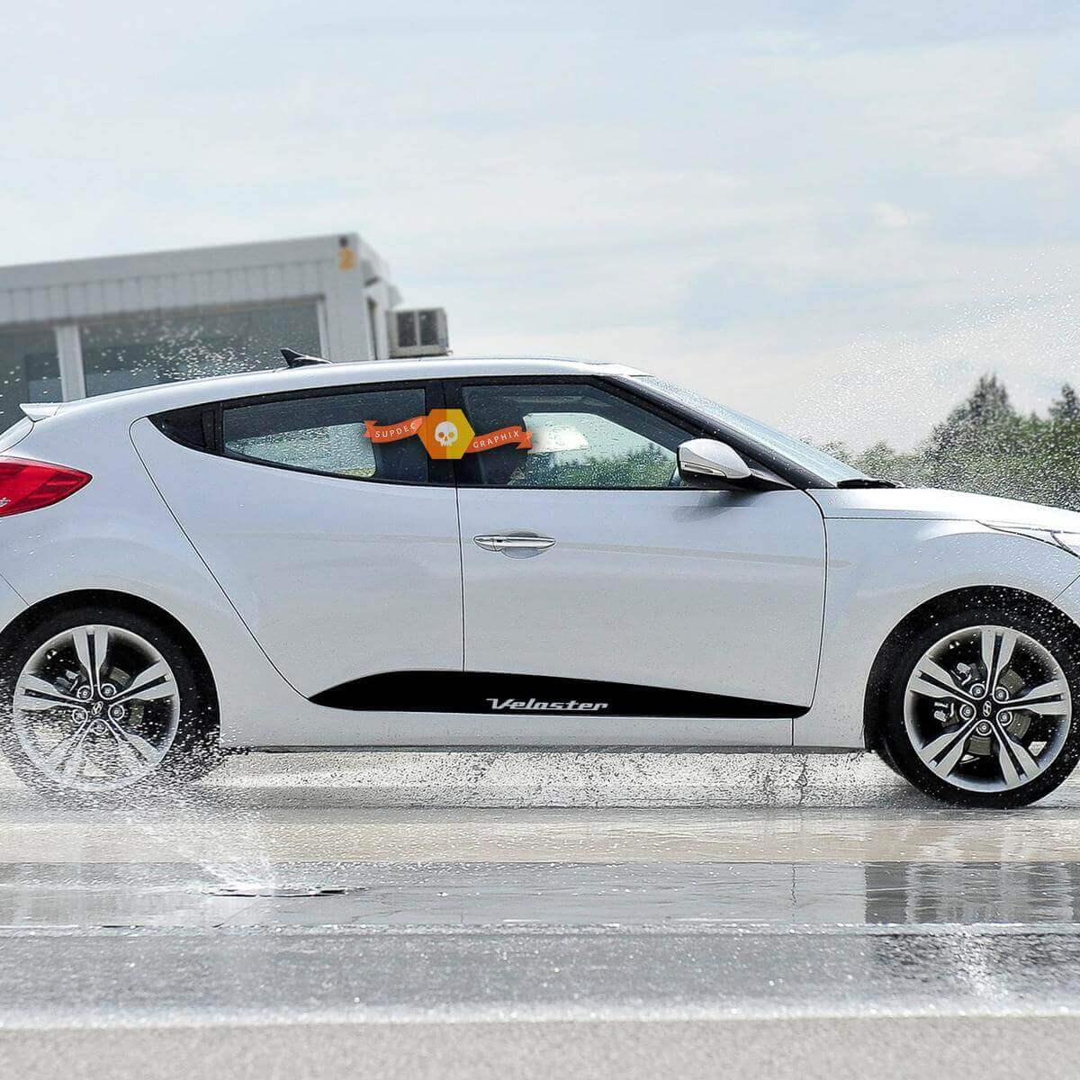 Veloster Lettering Side Stripes Vinyl Decal for Hyundai Veloster 2011-2020