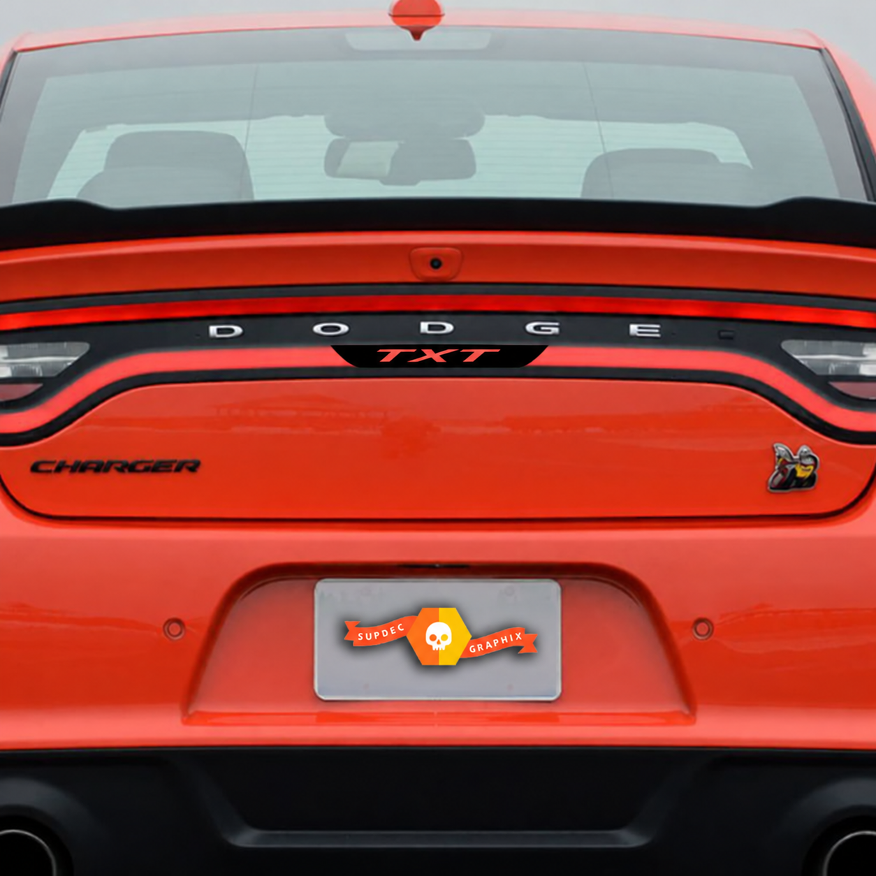 Custom Text Stop Light Overlay Trunk Vinyl Decal Sticker for Dodge Charger 2021