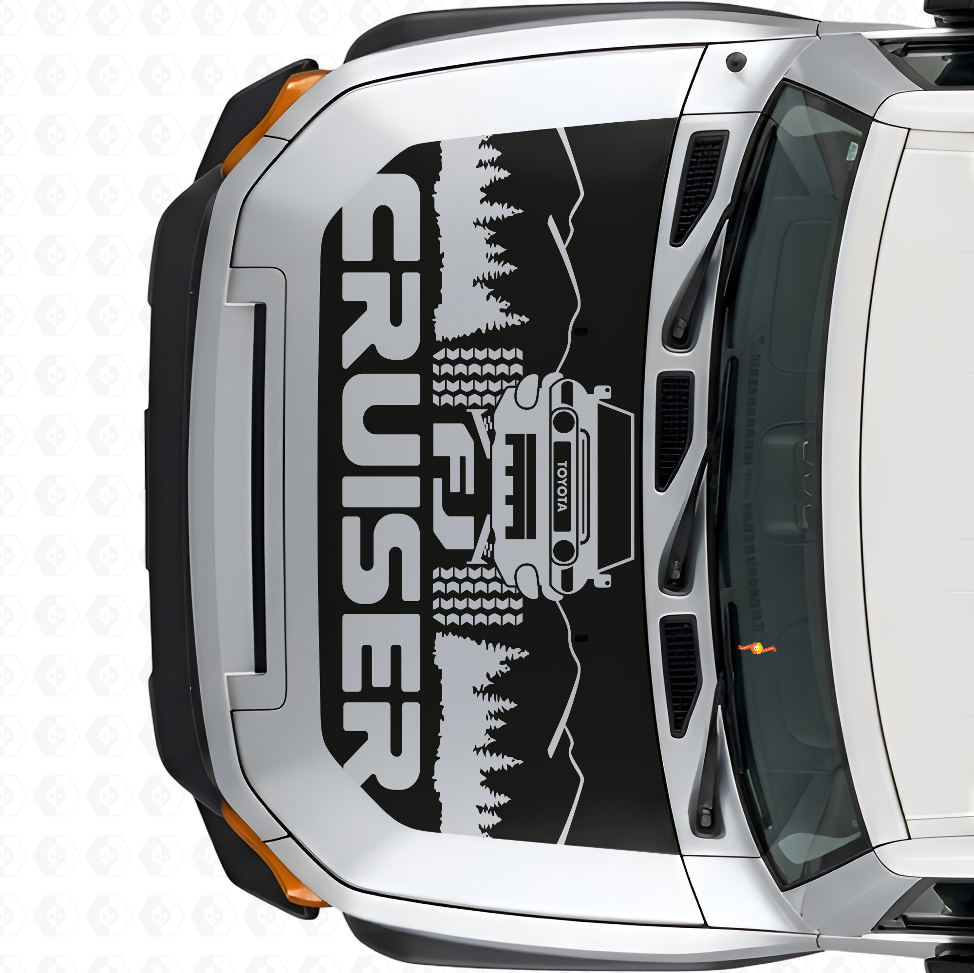FJ Cruiser Forest Mountain Hood Vinyl Decal Sticker for Toyota FJ Cruiser