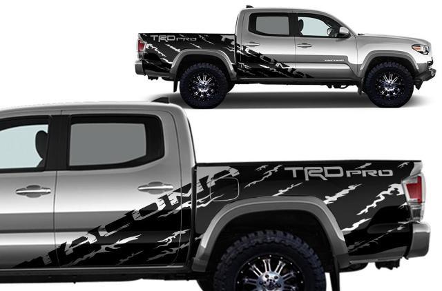 TRD Pro Distressed Style Side Vinyl Decal Sticker for Toyota Tacoma 2016-2020