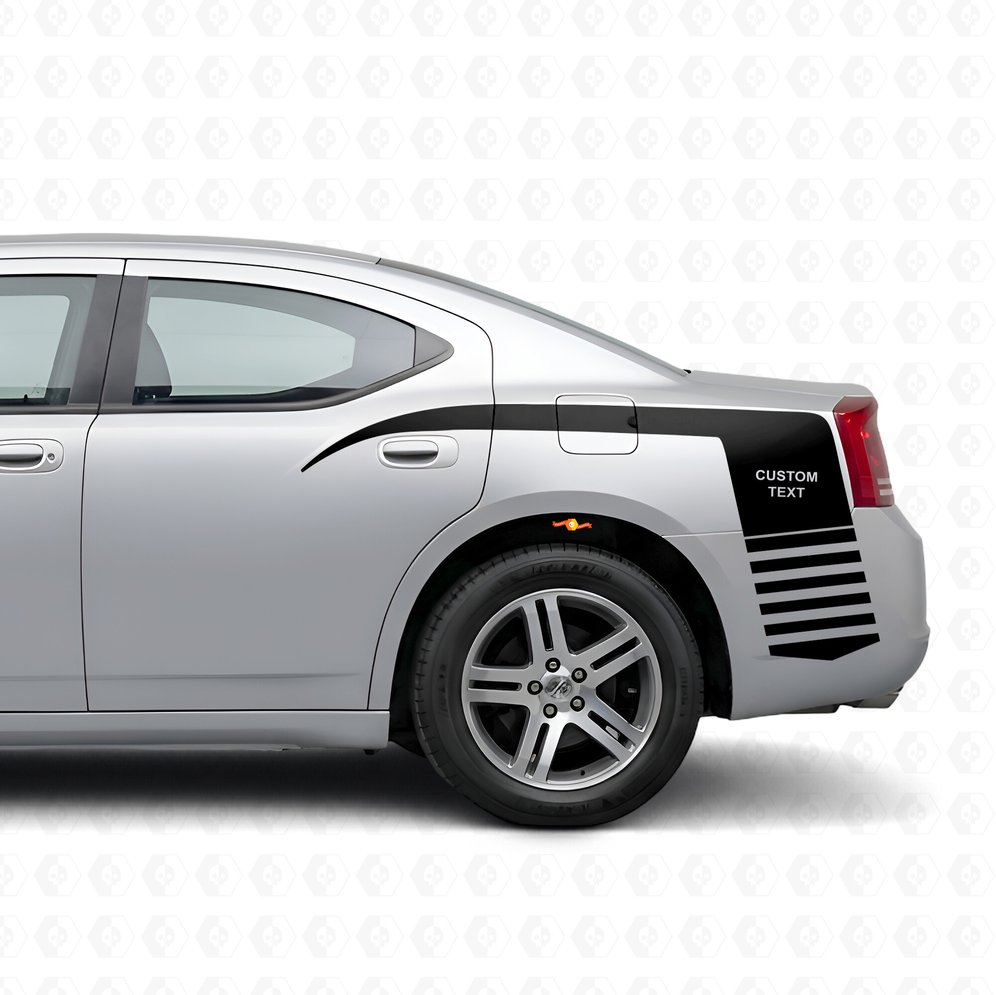 Custom Strobe Claw Style Stripes Bedside Vinyl Decal Sticker for Dodge Charger 2006-2010