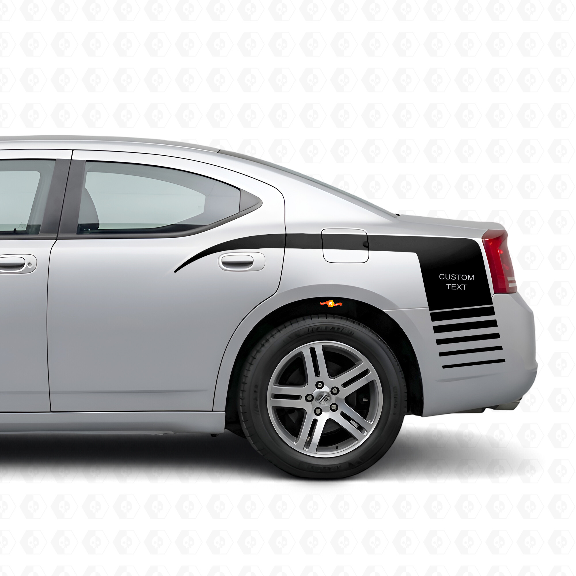 Personalized Strobe Claw Style Stripes Side Vinyl Decal Sticker for Dodge Charger 2006-2010