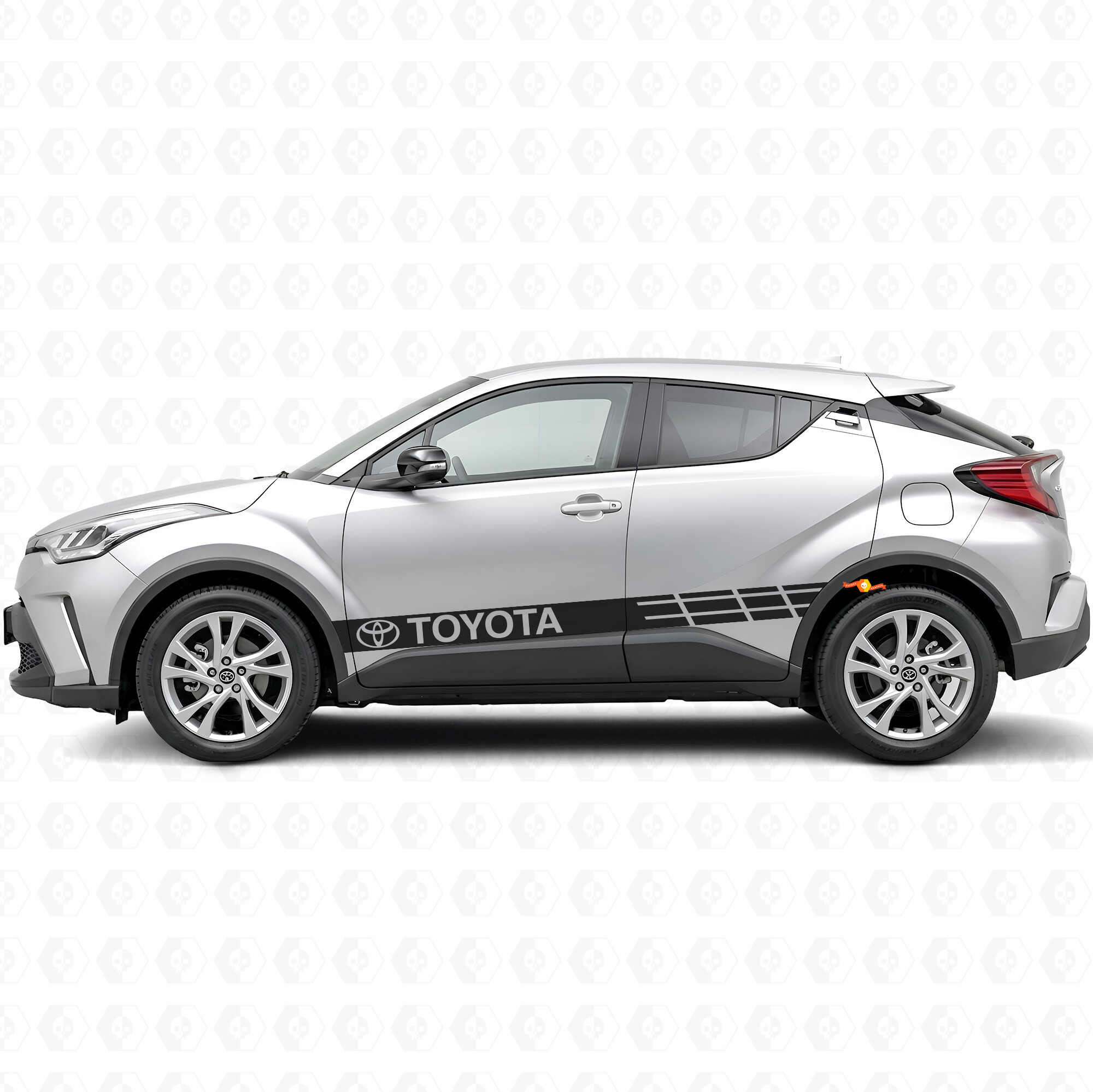 Branded Racing Stripes Side Vinyl Decal Sticker for Toyota C-HR