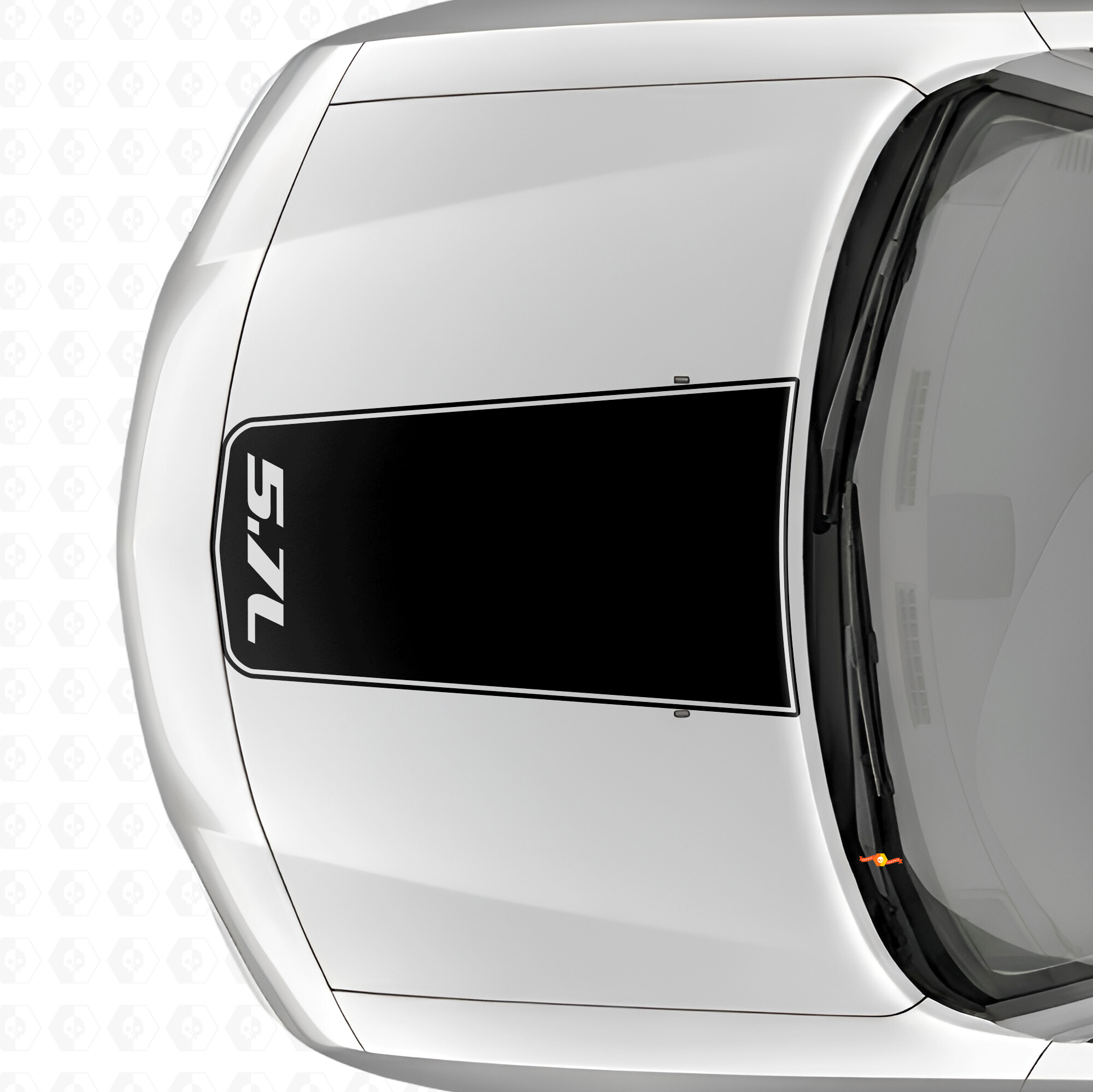 5.7L Blackout Outline Stripe Hood Vinyl Decal Sticker for Dodge Charger 2006-2010
