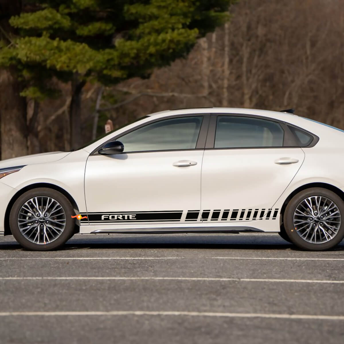 Side Racing Stripes Vinyl Decal Sticker fit to Kia Forte
