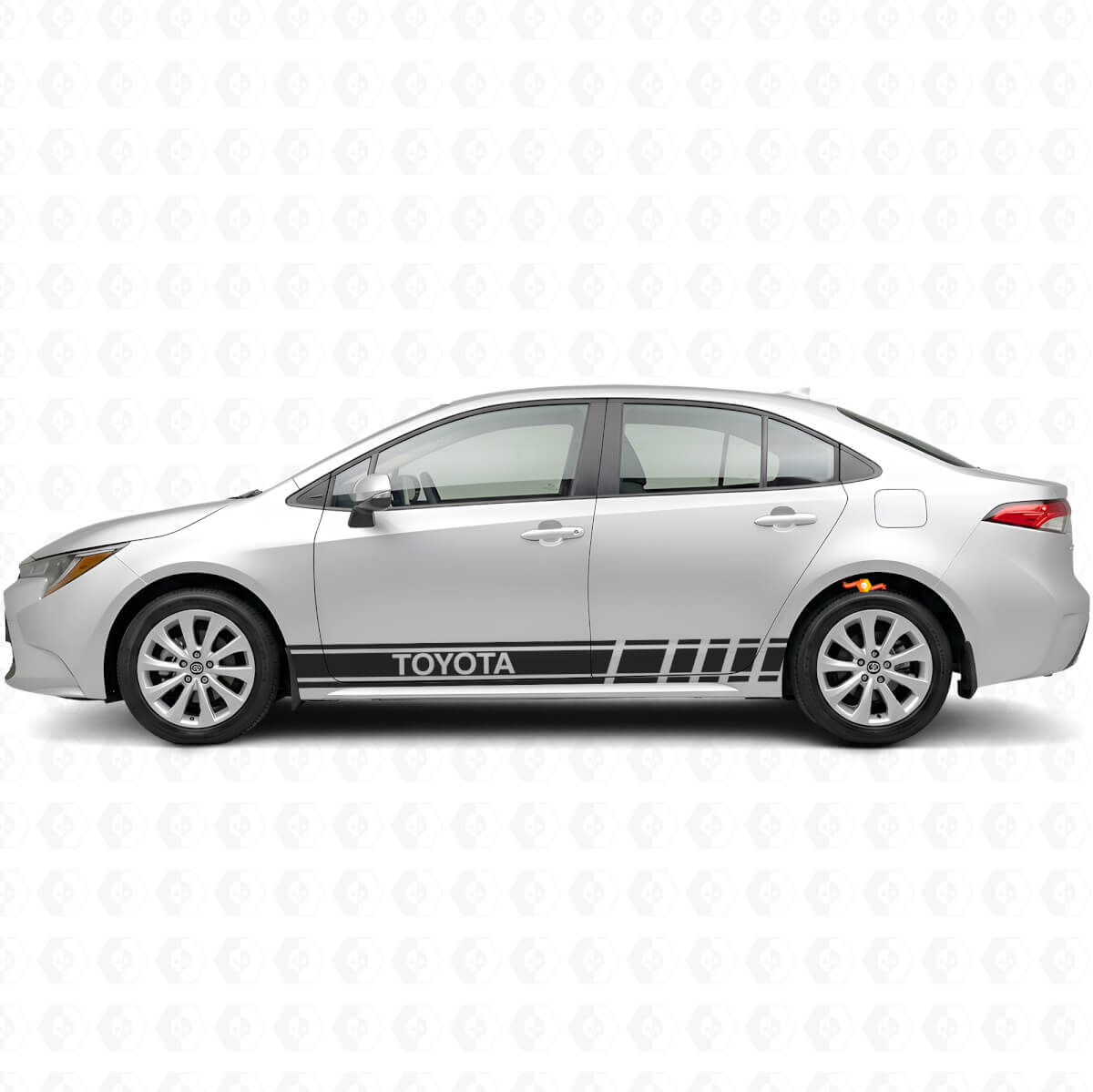 Branded Racing Stripes Side Vinyl Decal Sticker for Toyota Corolla