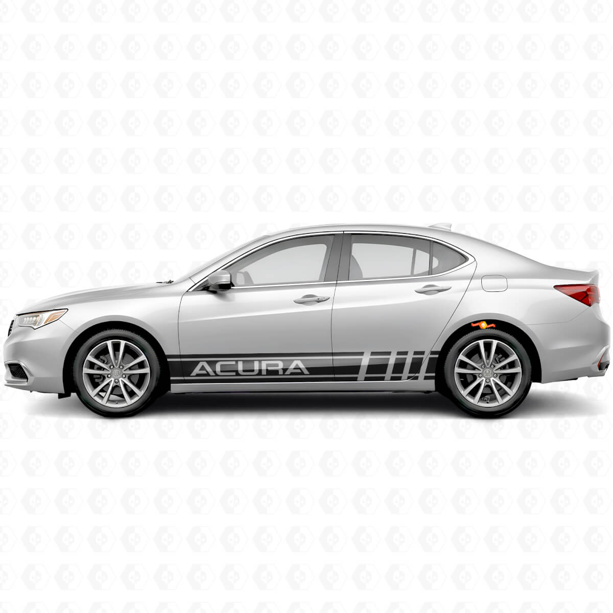 Racing Style Side Stripes Vinyl Decal Set for Acura ILX TLX RLX