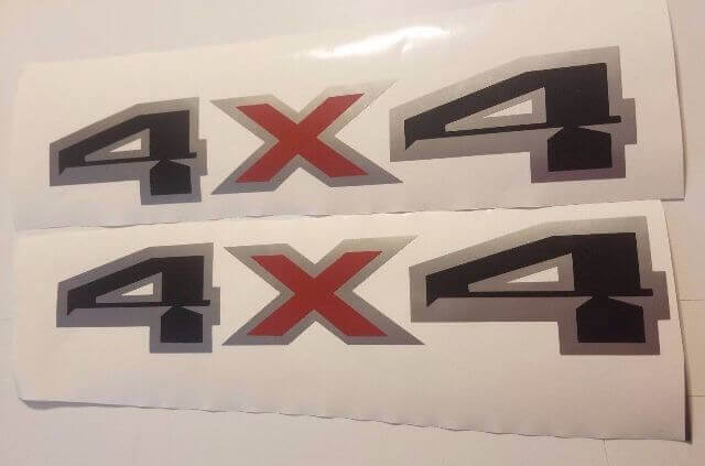 4x4 decal stickers black flat gray and red silverado chevy ford f150 f250 (SET)
