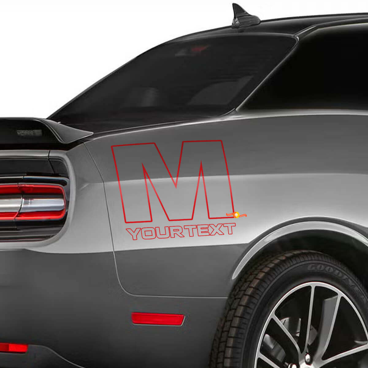 Mopar M Logo Rear Side Vinyl Decal for Dodge Challenger